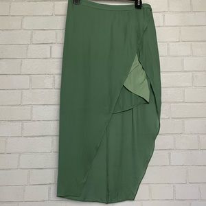 Michelle Mason Green Asymetrical Green Skirt 0